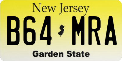 NJ license plate B64MRA