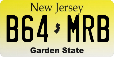 NJ license plate B64MRB