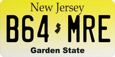 NJ license plate B64MRE