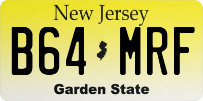 NJ license plate B64MRF