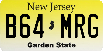 NJ license plate B64MRG
