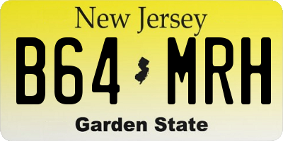 NJ license plate B64MRH