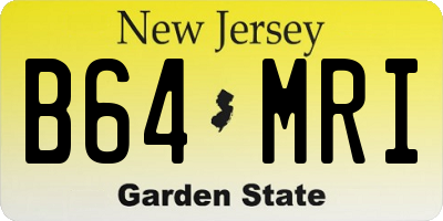 NJ license plate B64MRI