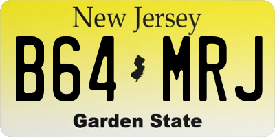 NJ license plate B64MRJ