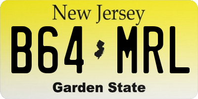 NJ license plate B64MRL