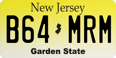 NJ license plate B64MRM