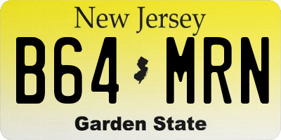 NJ license plate B64MRN