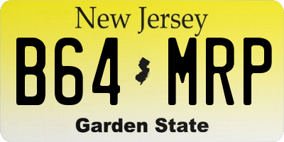NJ license plate B64MRP