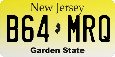 NJ license plate B64MRQ