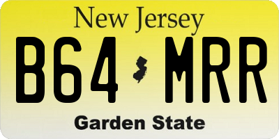 NJ license plate B64MRR