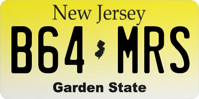 NJ license plate B64MRS