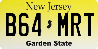 NJ license plate B64MRT