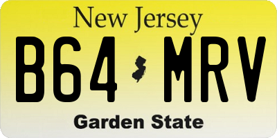 NJ license plate B64MRV