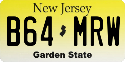 NJ license plate B64MRW