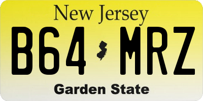 NJ license plate B64MRZ