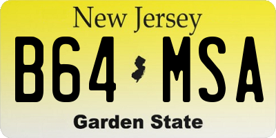 NJ license plate B64MSA