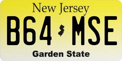 NJ license plate B64MSE