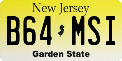 NJ license plate B64MSI