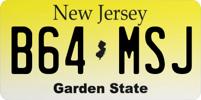 NJ license plate B64MSJ