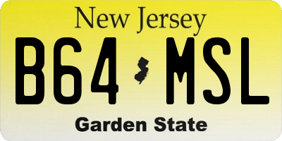 NJ license plate B64MSL