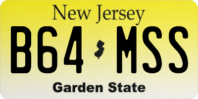 NJ license plate B64MSS