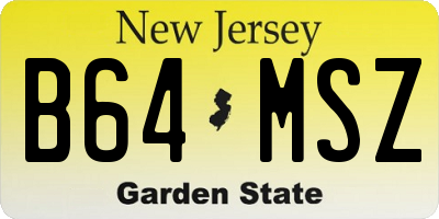 NJ license plate B64MSZ