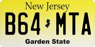 NJ license plate B64MTA