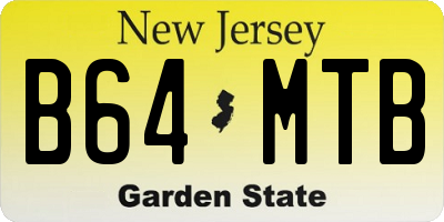 NJ license plate B64MTB