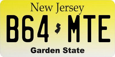 NJ license plate B64MTE