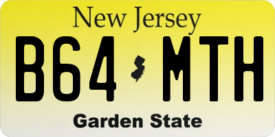 NJ license plate B64MTH
