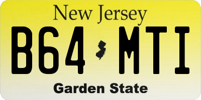 NJ license plate B64MTI