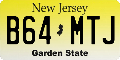 NJ license plate B64MTJ