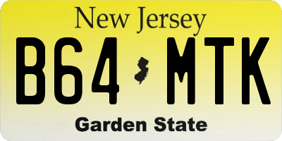 NJ license plate B64MTK