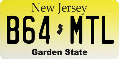NJ license plate B64MTL