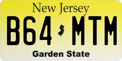 NJ license plate B64MTM