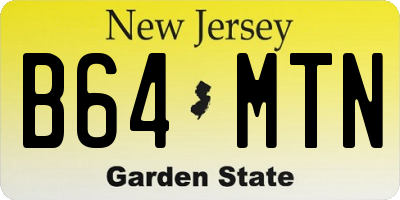 NJ license plate B64MTN