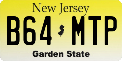 NJ license plate B64MTP