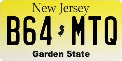 NJ license plate B64MTQ