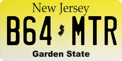 NJ license plate B64MTR
