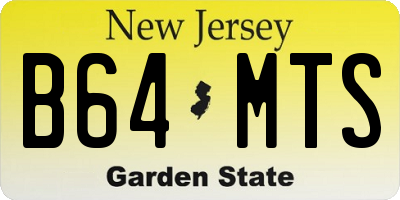 NJ license plate B64MTS