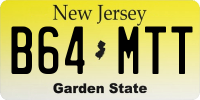 NJ license plate B64MTT