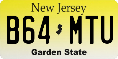 NJ license plate B64MTU