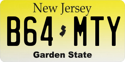 NJ license plate B64MTY