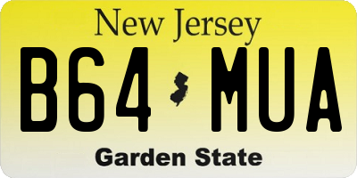 NJ license plate B64MUA