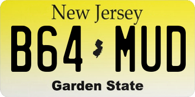 NJ license plate B64MUD