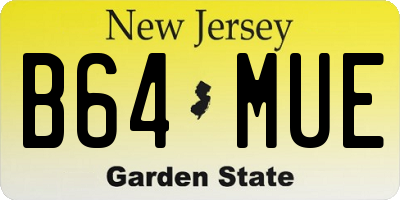 NJ license plate B64MUE