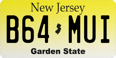 NJ license plate B64MUI