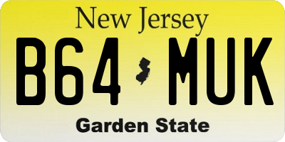 NJ license plate B64MUK