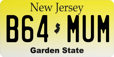 NJ license plate B64MUM