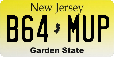 NJ license plate B64MUP